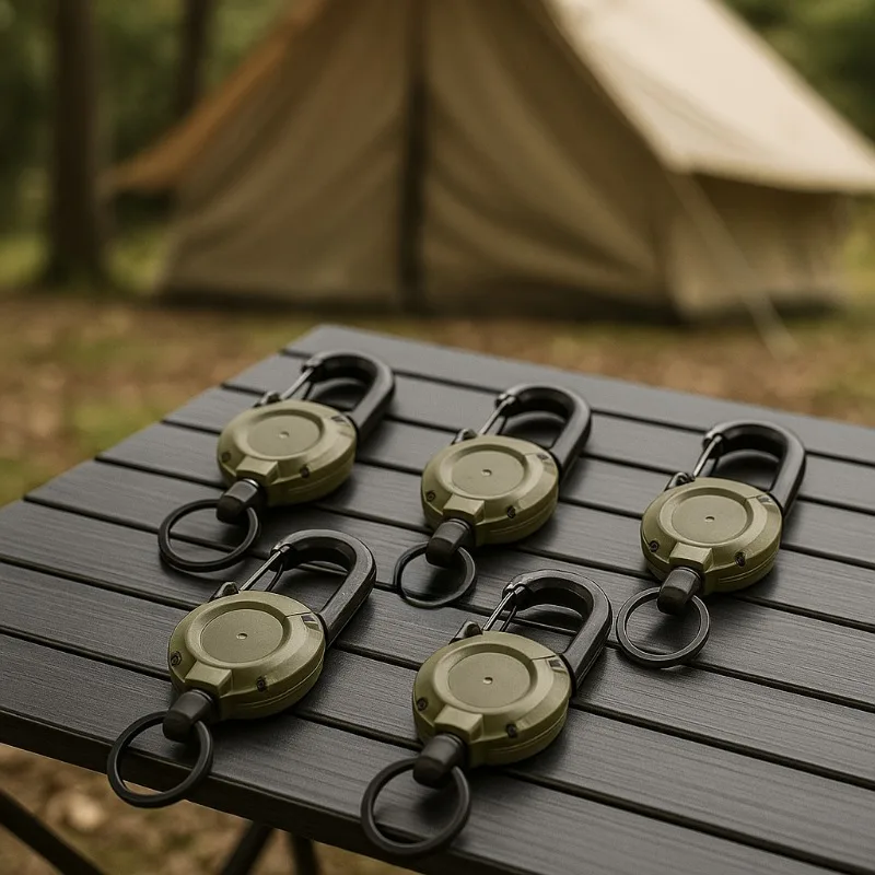 قابل للسحب الثقيلة سحب بكرة حلقة تسلق قوي أسلاك الفولاذ حبل مشبك الربيع حلقة رئيسية في الهواء الطلق رياضي مرفق المفاتيح أداة