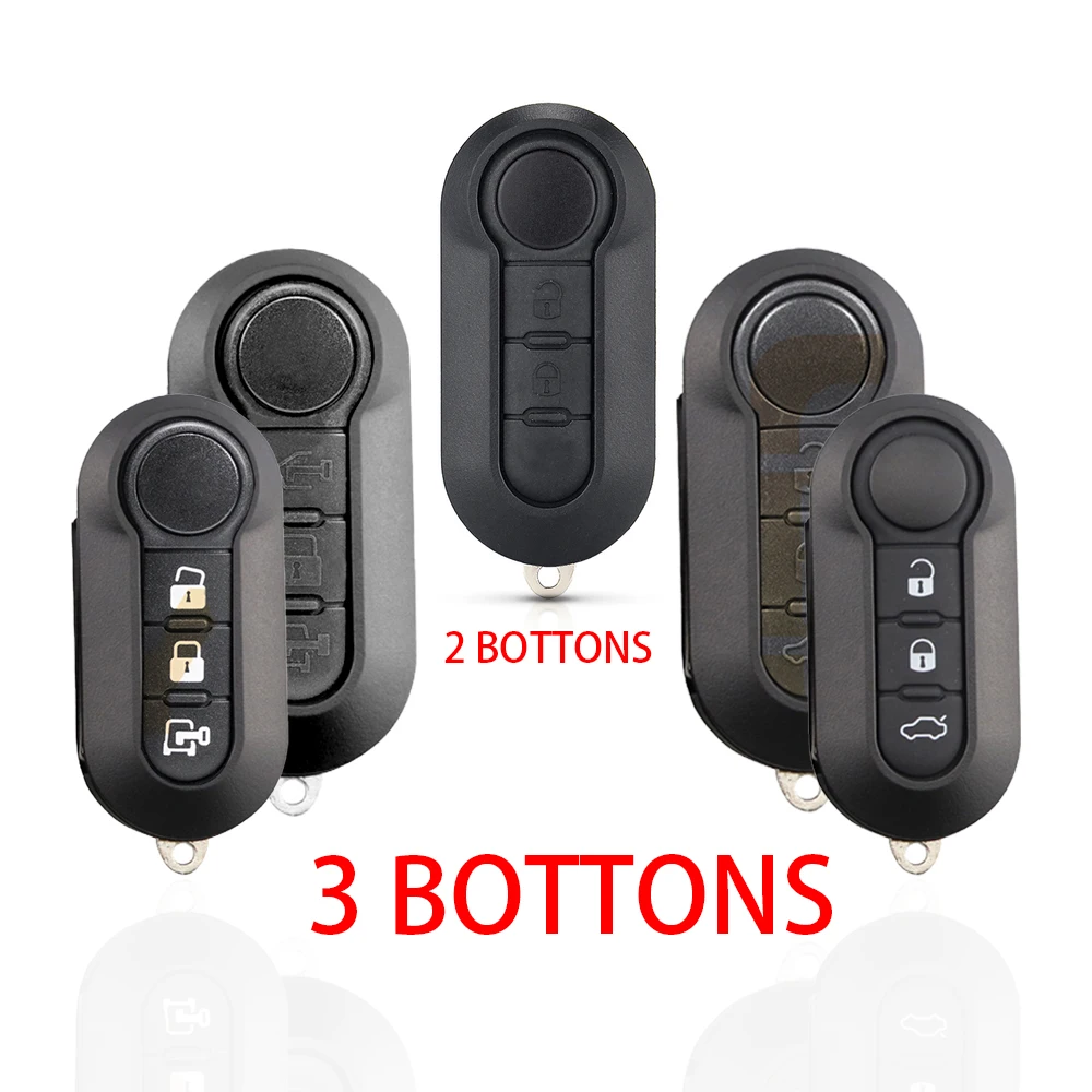 2/3 Button Car Flip Remote Key Case Shell Modify for Fiat 500 Panda Punto Bravo Stilo Ducato Citroen Jumper Peugeot Boxer SIP22