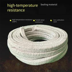 High Temperature Resistant Corrosion Resistant Wear Ceramic Fiber Braided Rope Sealing Strip For Furnace Door 12/14/16/18/20mm