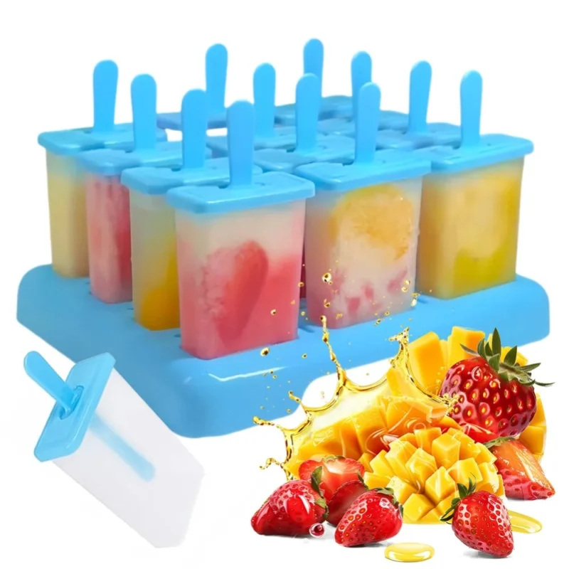 Eiscreme-Popsicle-Form DIY Eismaschine Hausgemachte Eisbox mit Plastikstäbchen Eislolly-Form Eiswürfelschale Küchenzubehör