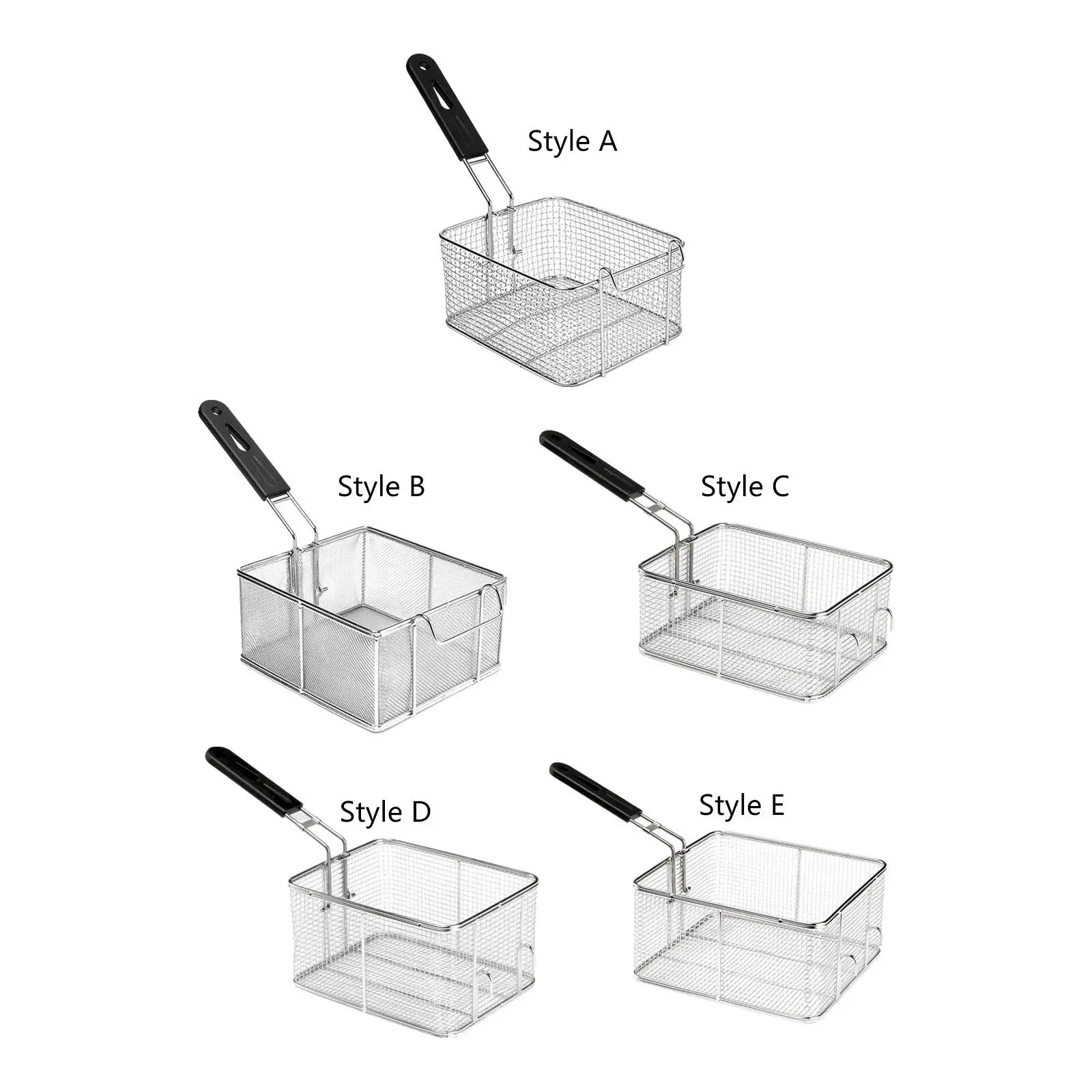 Deep Fry Basket Strainer Basket Multipurpose Kitchen Cooking Tool with Handle Frying Basket for Restaurant BBQ Home Party