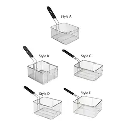 Deep Fry Basket Strainer Basket Multipurpose Kitchen Cooking Tool with Handle Frying Basket for Restaurant BBQ Home Party