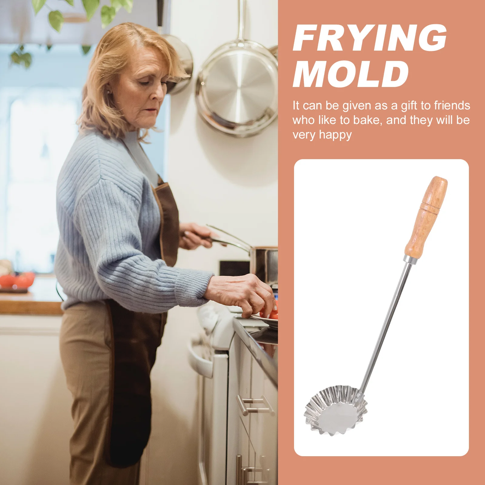 

1Pcs Food Grade Stainless Steel Fried Snack Mold Rust Proof Kitchen Gadget for Making Carrot Cake Shrimp Dumplings Home