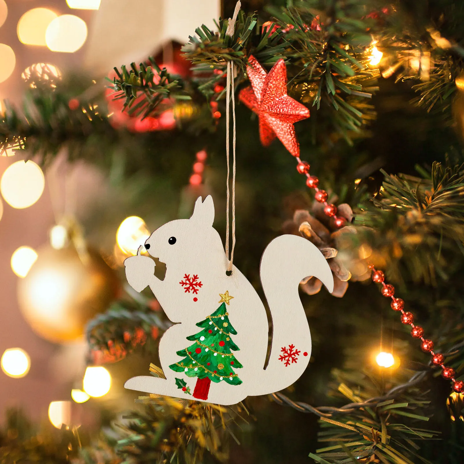 20 قطعة زينة على شكل سنجاب شرائح خشبية غير مكتملة للحرف اليدوية ديكور المنزل لوازم الحرف الأشكال الخشبية للحرف اليدوية #4