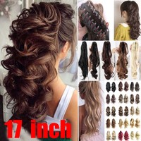 Long Hair Bun Wig Ponytail High Temperature Silk Fiber Clip 17 Inch Diverse Styles And Rich Colors The Effect Is Natural