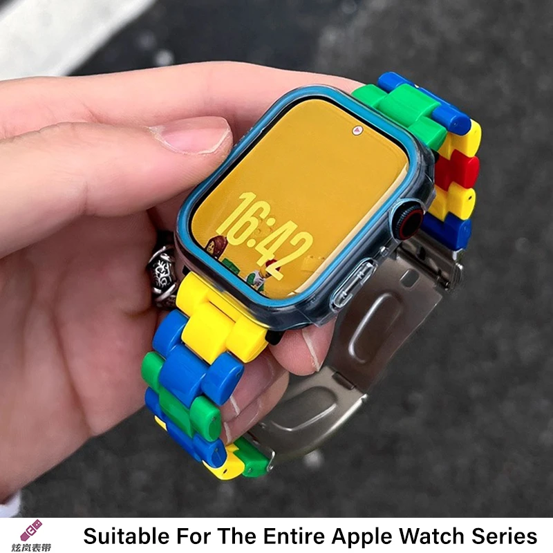 Regenboog blokkerende band voor Apple Watch Series Ultra 10 9 8 se 7 6 5 4 Armband correa iWatch Band 44 mm 40 42 46 38 49 41 45 mm