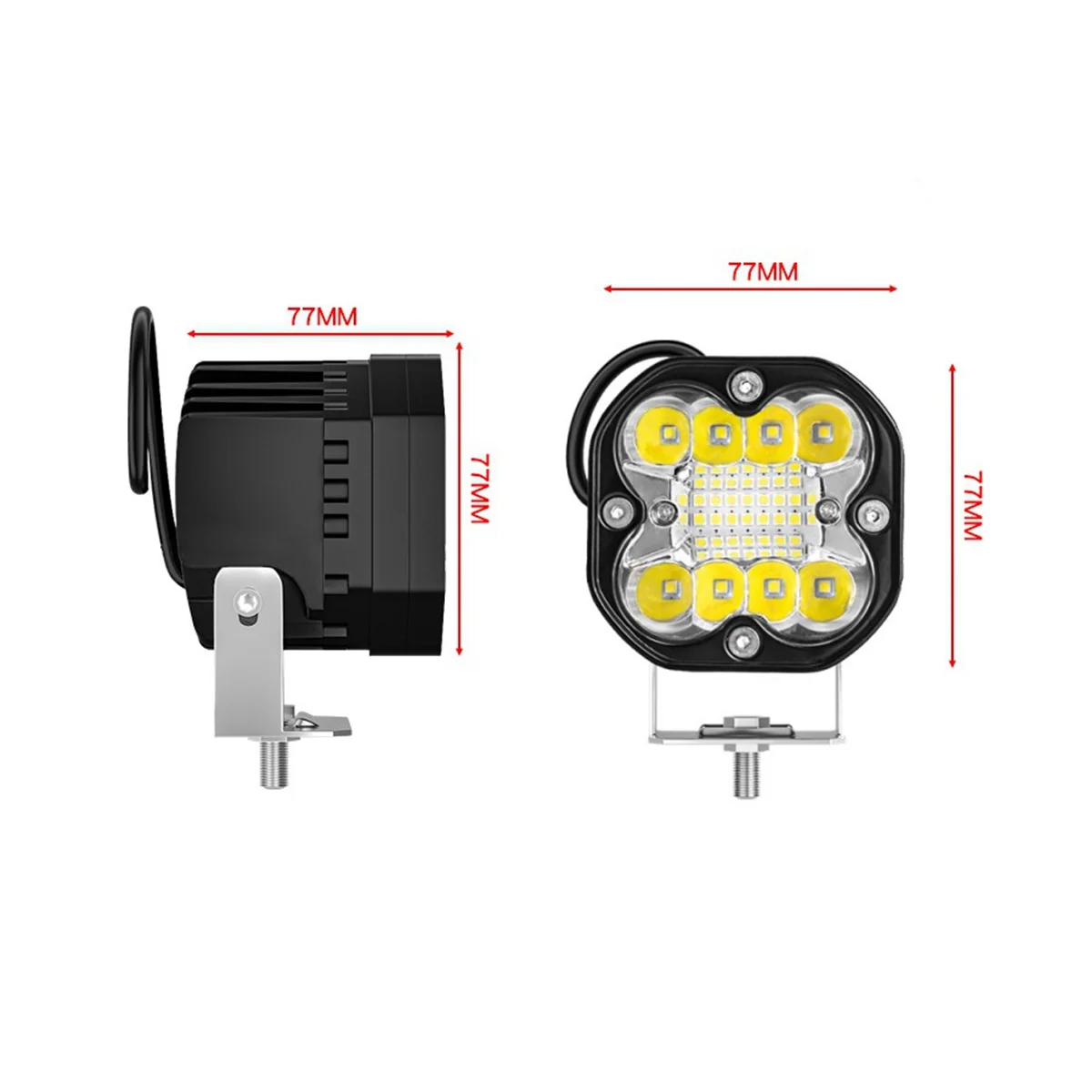 Projecteurs de travail à LED pour voitures et camions, phares antibrouillard, lumières de sauna pour Hurcycles, accessoires tout-terrain RL, 3 pouces, 66W