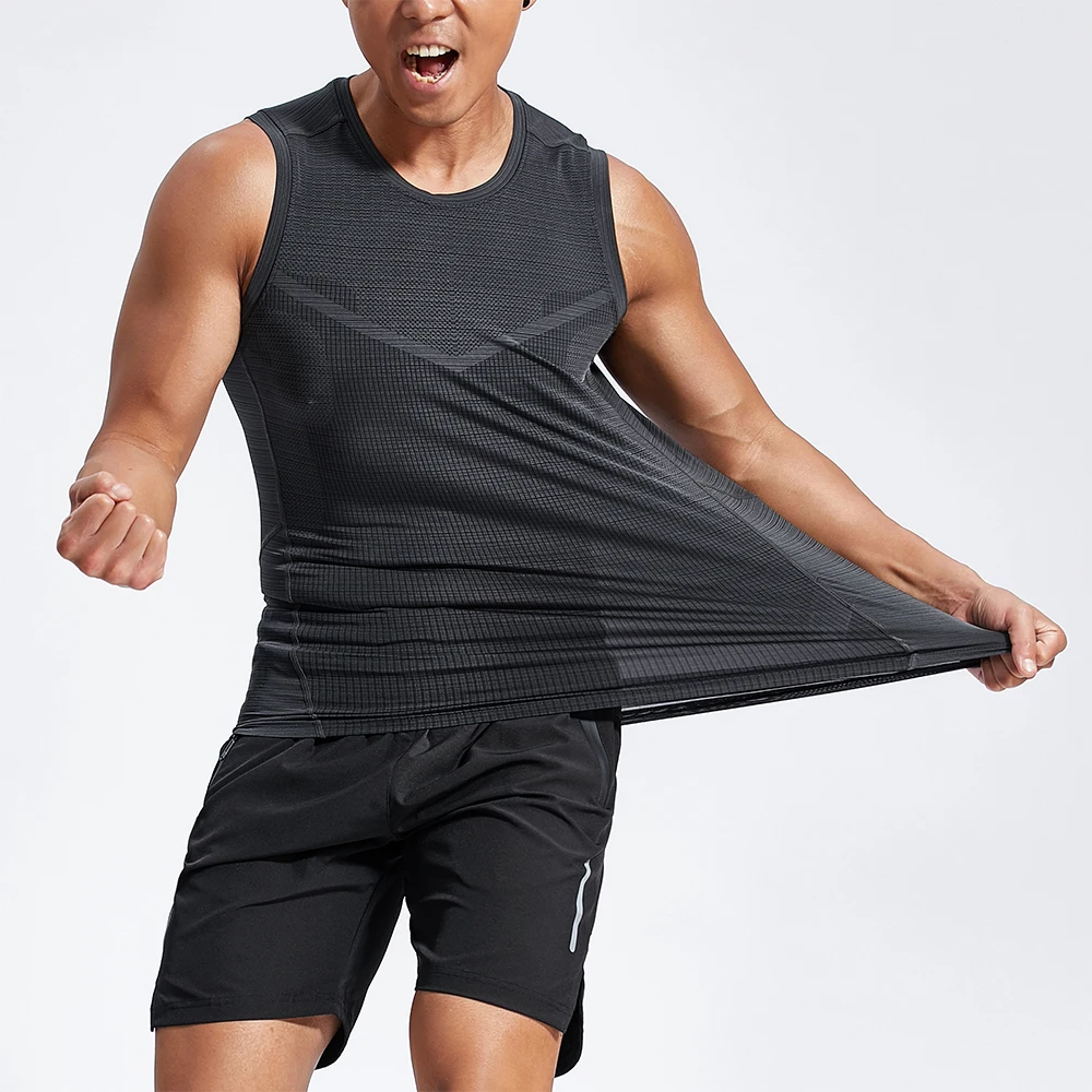 Men's Women's Crystal Silk Sleeveless Round Neck Vest Lightweight Breathable Suitable For Outdoor Sports Fitness Running
