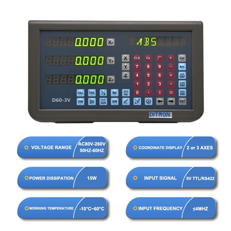 Imagem -03 - Conjunto de Readout Digital para Fresadora Torno Sensor Dro Escala de Vidro Linear Codificador Eixos 501000 mm