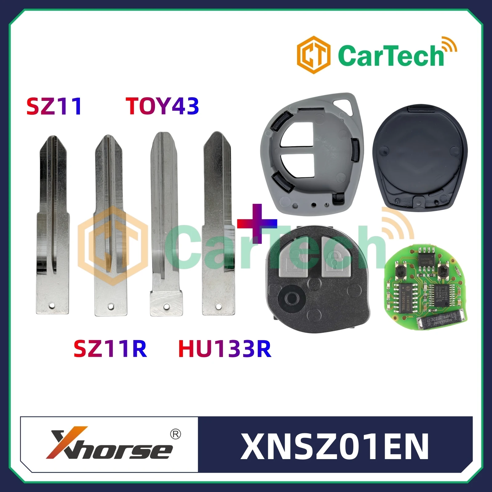 1 szt. Xhorse XNSZ01EN bezprzewodowy klucz zdalny do Suzuki 2 przyciski z obudową klucza