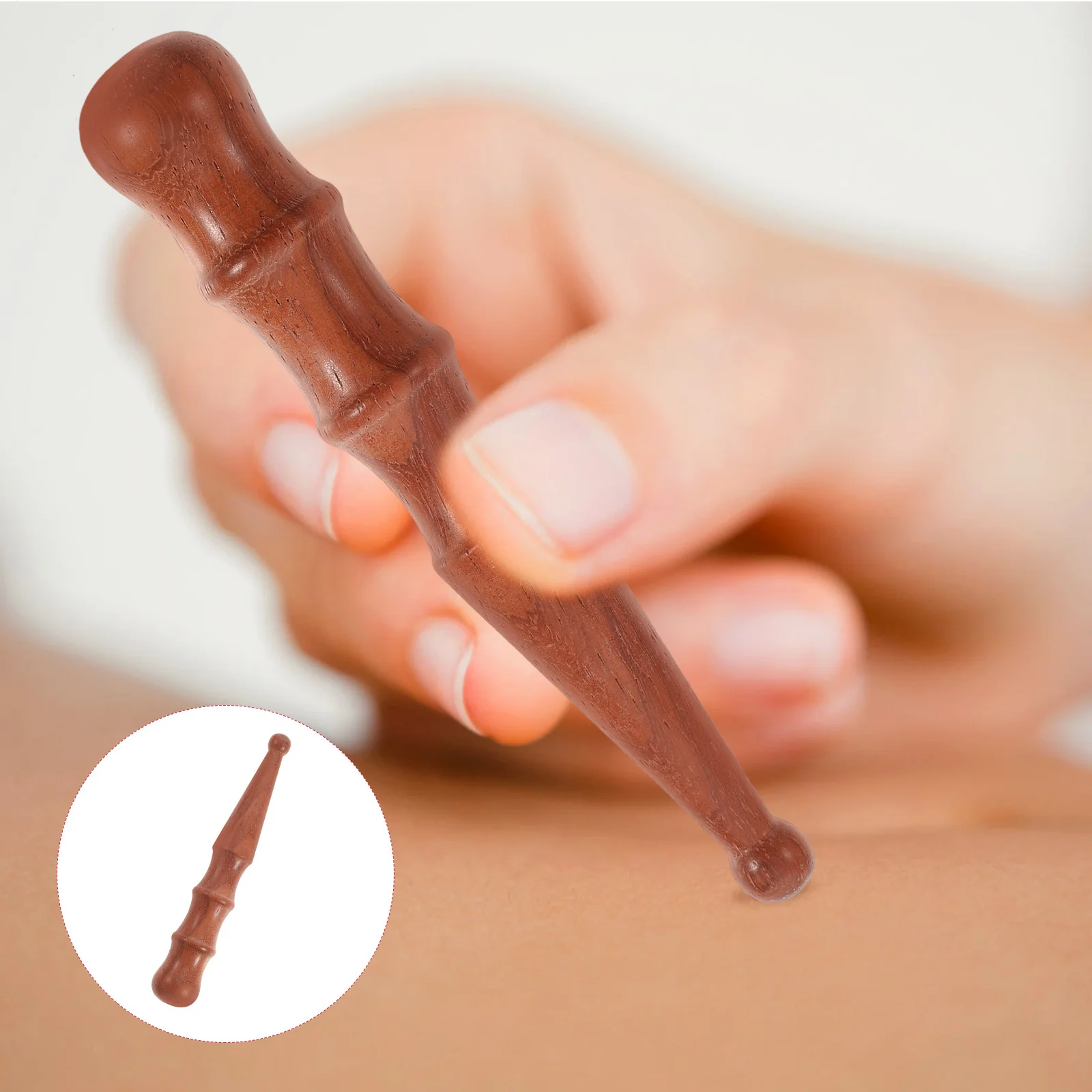 

Acupuncture Point Massager Wood Color Thin Leg Rod for Neck Back Waist Arm Muscle Relief Yoga Fitness Recovery Trigger Point