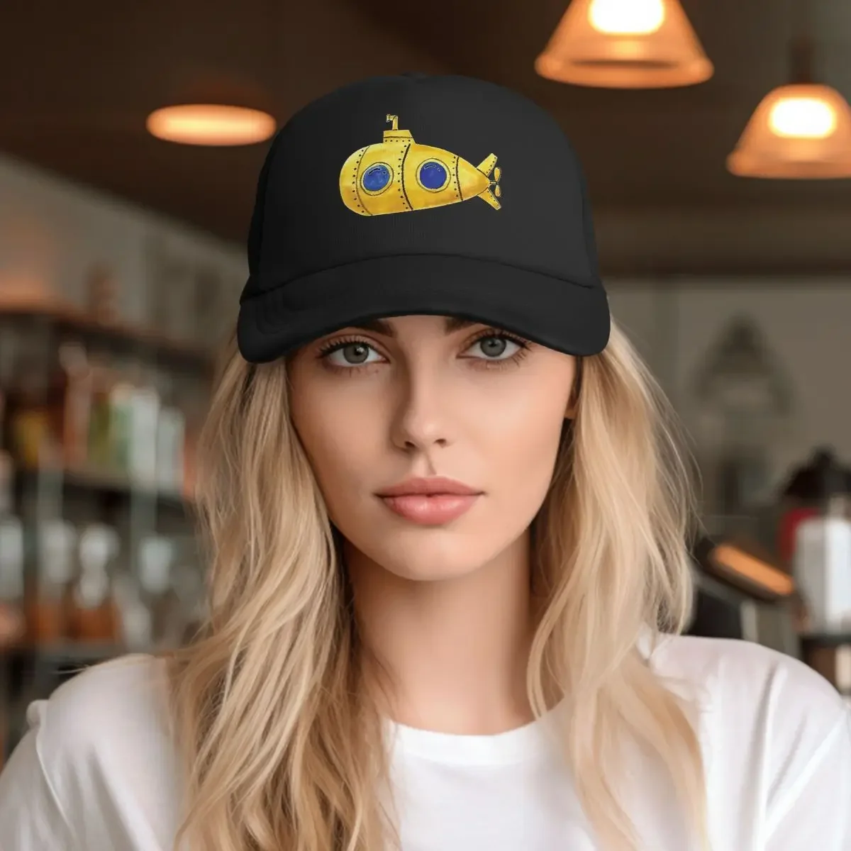 Topi Bisbol Jaring Kapal Selam Beatle Topi Bisbol Modis Snapback Topi Kasual Sejuk Uniseks Luar Ruangan