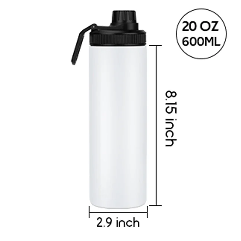 Sublimation Straight Flasks Stainless Steel Blank Space Portable Water Bottle With Cap Coffee Cup Mug Vacuum Insulated Thermos