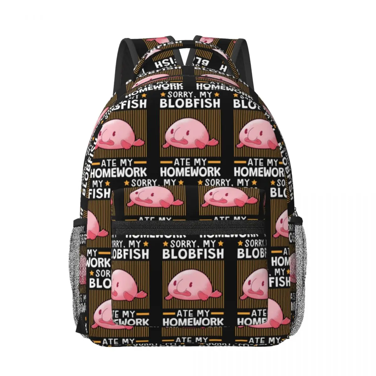 Blobfish Ate My Homework Woman Backpacks Boys Girls Bookbag Casual Students School Bags Portability Laptop Rucksack Shoulder Bag