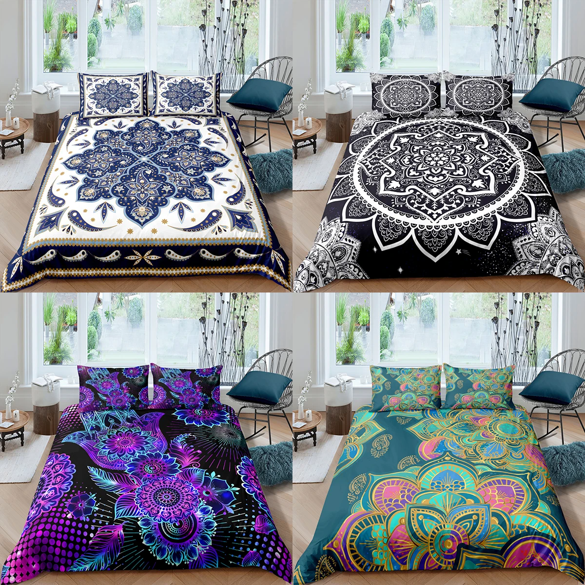 

Home Textiles Luxury 3D Paisley Duvet Cover Set Pillowcase Mandala Bedding Set Queen and King Size Comforter Bedding Sets