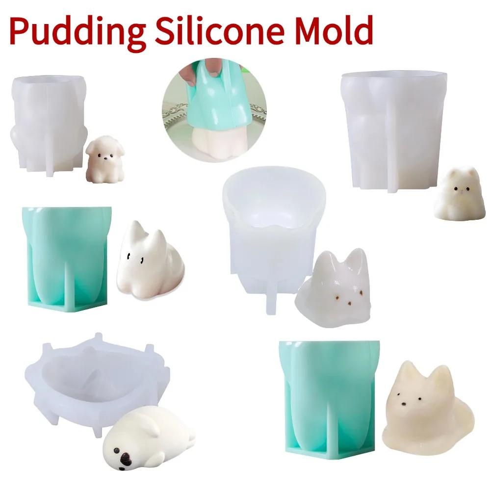 Cat Milk Pudding Silicone Mold Jelly Bowl Cake Cute Cake White Cold Ice Powder Mold Cake Chocolate Dessert Mould Akcesoria