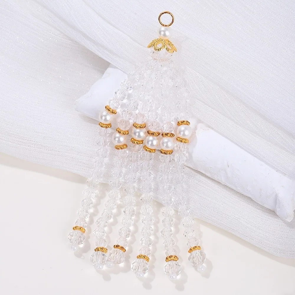 New Medium Length Crystal Bead Tassel Multi-Color Rice Bead DIY Jewelry Accessories Handmade Bead Fringe Tassel Hairpin Matching