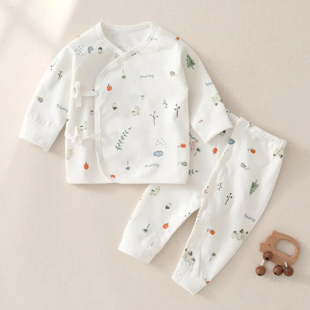 Baby Girl Two Piece Sets Cotton Long Sleeve Tops Pants Spring Autumn Hospital 0-6 Months Baby Boy Outfits Unisex Newborn CLothes