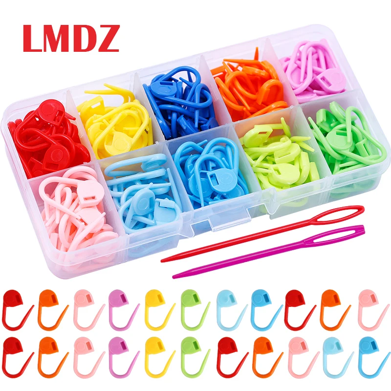 LMDZ 150/100/104 Pcs Locking Stitch Markers Colorful Plastic Knitting Crochet Locking Markers Crochet Needle Clip Hook Tool