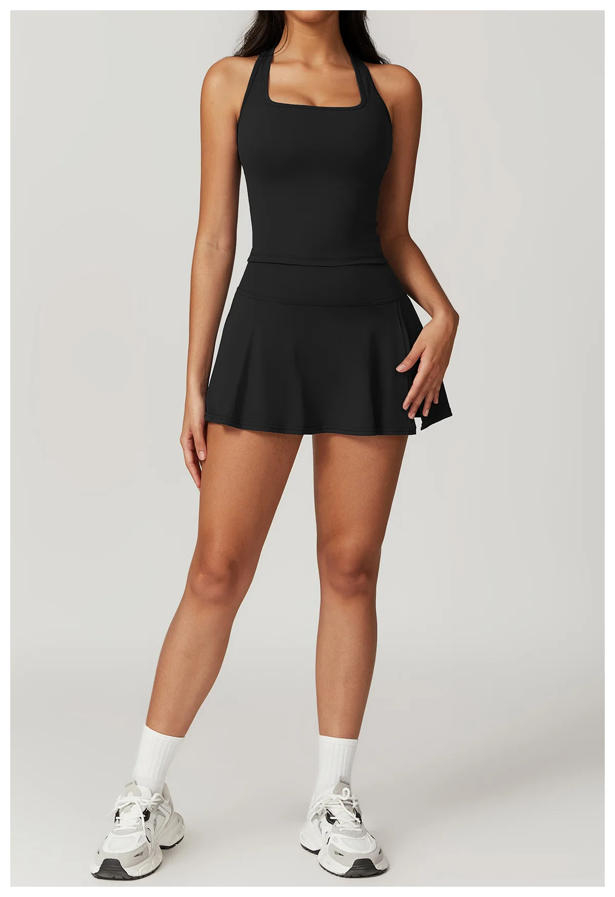 Hearuisavy Sommer Stoßfestes Yoga-Top Lauf-Tanktop für Damen Fitness Schnelltrocknende Trainingsweste Ärmelloses Sport-Top für Frauen – Detail 39