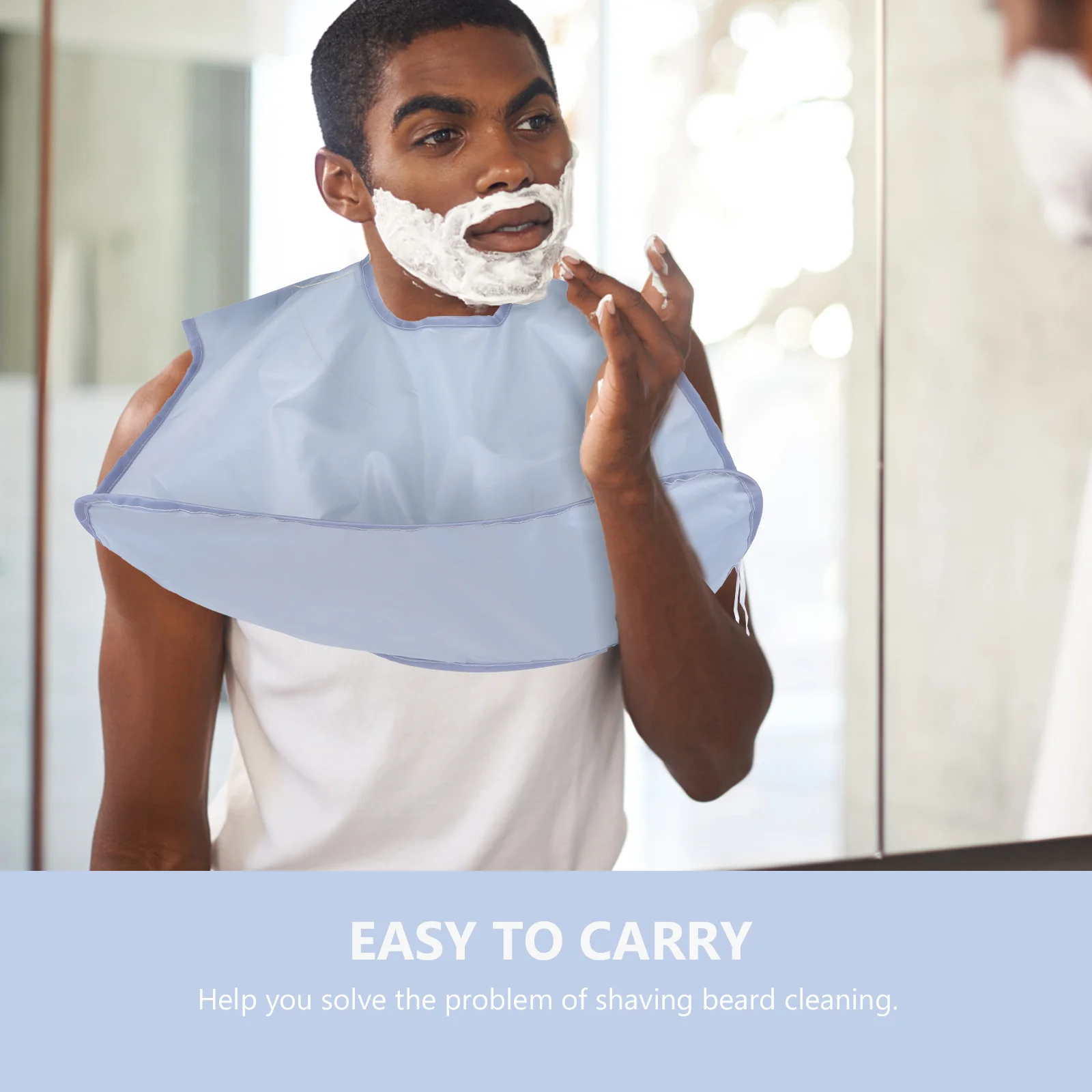 

1Pcs Shaving Mustache Bib Heavy Duty Beard Trimming Cape Reusable Grooming Apron for Home Or Salon Use Prevents Drain Blockage