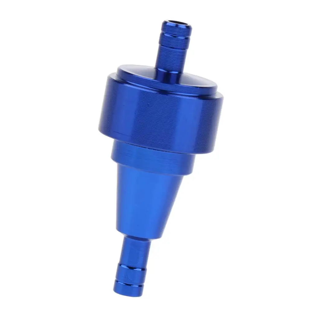 Aluminum Fuel Filter Universal Inline Petrol Filter Metal Blue High Flow Washable for Motorcycle
