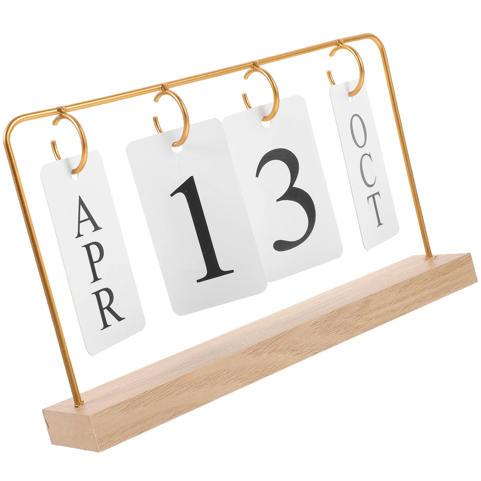 LALAFINA 2024 Calendar Desktop Planner Academic Schedule Large Digital Clock Iron Golden Decor for Desk Office Home