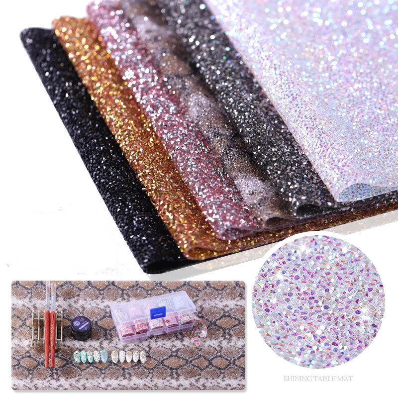 Diamond Scrub Nail Mat Salon Practice Cushion Pillow Glitter Foldable Washable Pad Manicure Nail Art Table Mats Tool