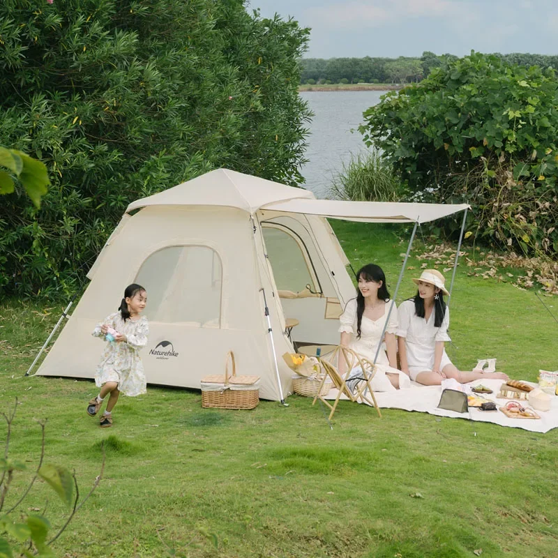 Naturehike Family Camping Tent Waterproof Automatic Penta Circulation Ventilation Tent Upf50+One Button Travel Tent