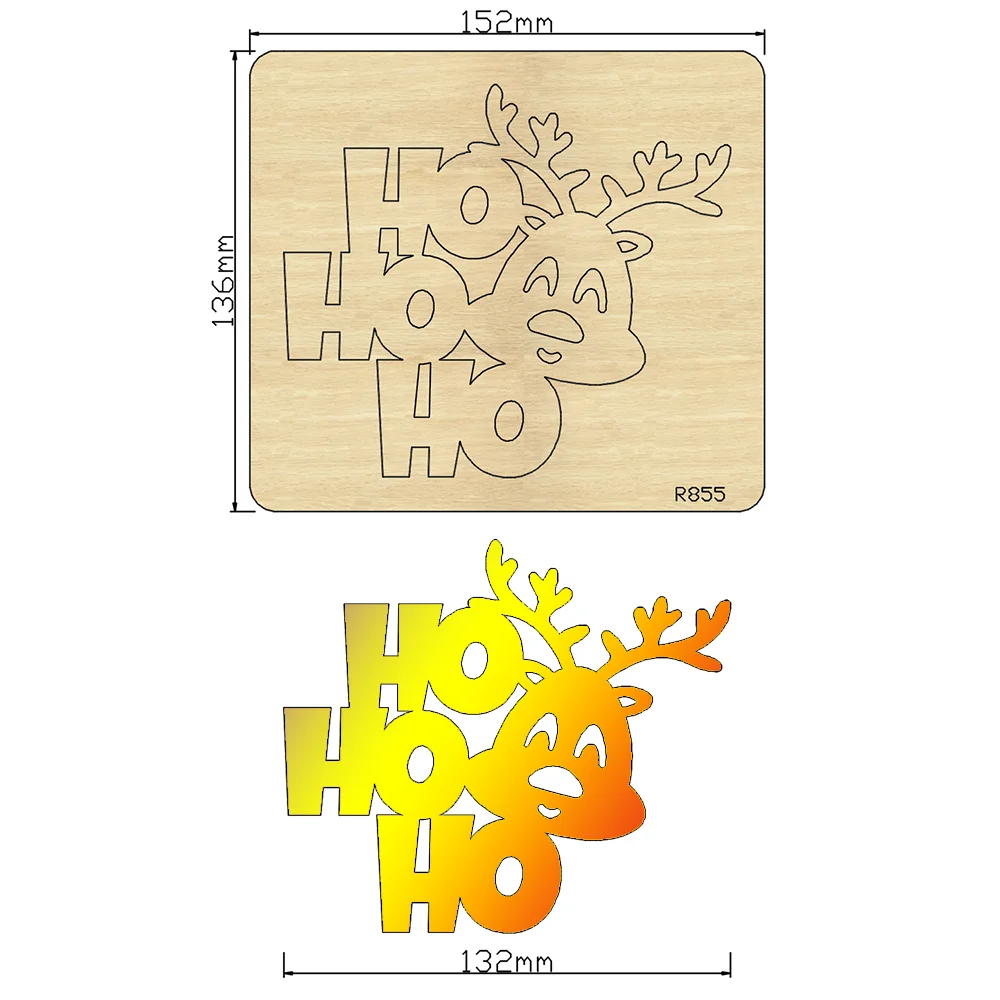 Christmas HOHOHO New Wooden Cutting Dies Scrapbooking DIY Suitable For Common Die Cutting Machines On The Market / R855