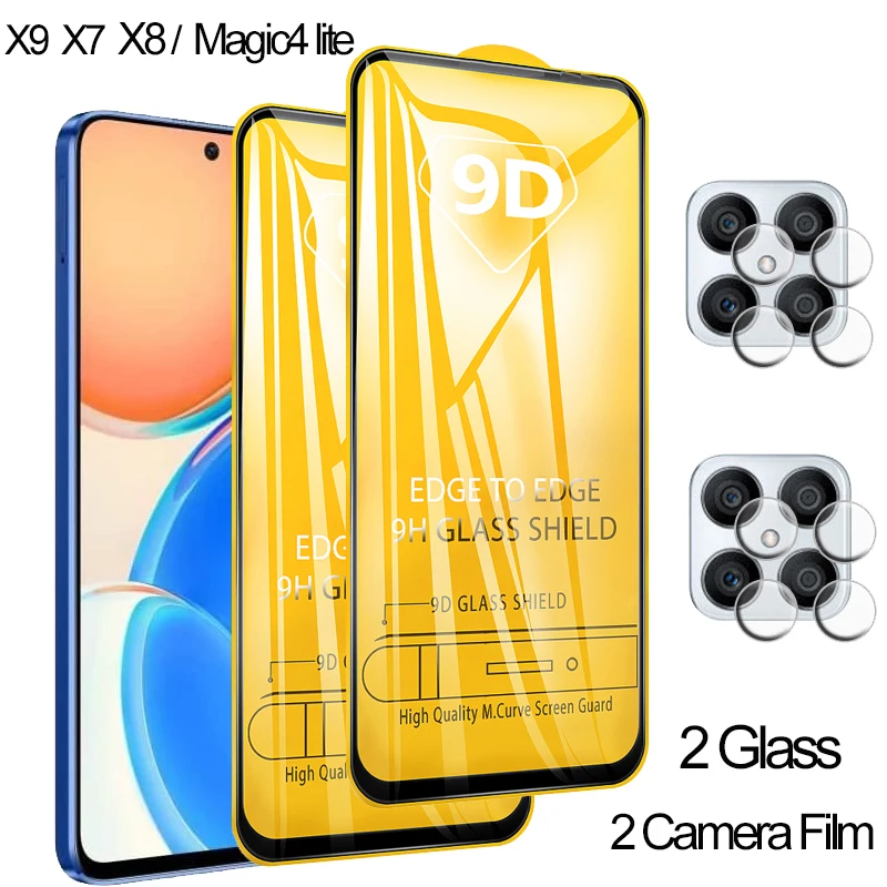 Anti-scratch glass for honor x8, 9H Hardness Honor X8 Tempered Glass x7 x9 magic4 lite x 9 5g magic 4 lite camera film for honor x 8 screen protector TFY-LX1 Honor X8 6.7 '' Glass