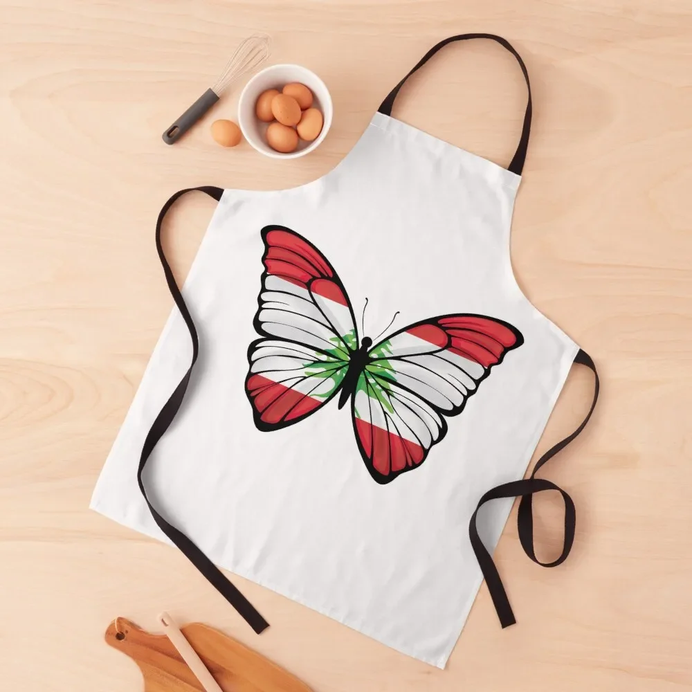 

Lebanon Hypolimnas Butterfly Flag Apron Hairdressing Women's Home Clothes for kitchen useful Apron