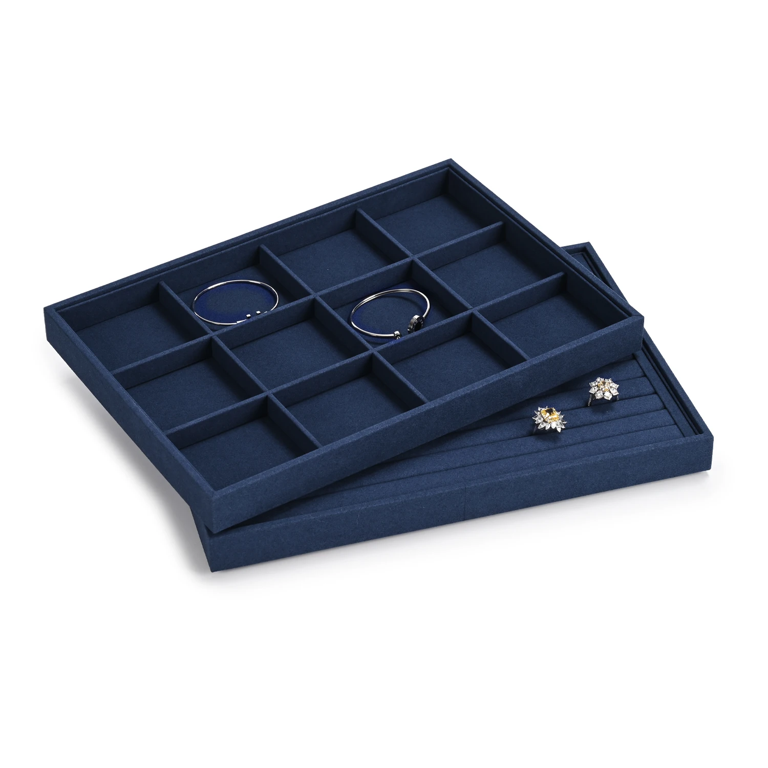 Oirlv Luxurious Velvet Jewelry Box: 12 Compartment Organizer for Bracelet, Brooches, & More, Elegant Storage & Display Solution