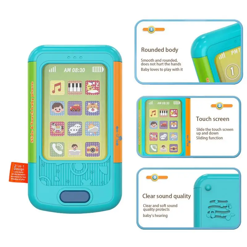 Mobile Phone Story Toy Music Telephone Model Touch Screen Bilingual Phone Story Model Simulated Phone Sound And Light