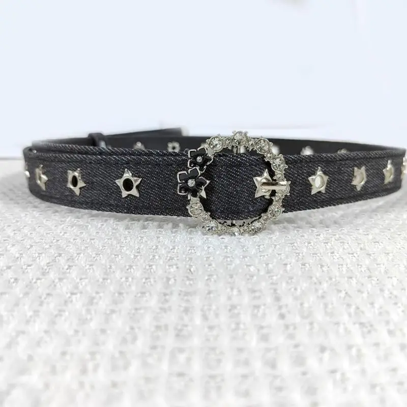 

39BD Flower Waist Chain Vintage Flower Denims Belt for Women Proms Stage and Club Party Casual Wear Elaborate Jewelry