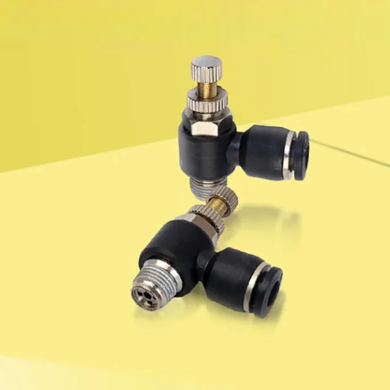 Black Sl Pneumatic Joint Throttle Valve SL6-M5/4-01/10-03/12-04 Quick Joint Speed Control Switch Regulating Valve