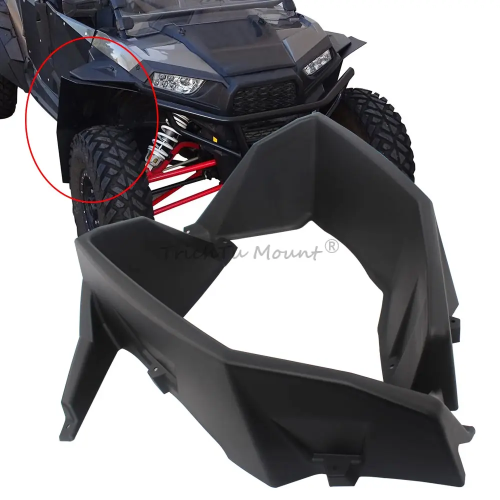

2 шт. передних расширителей крыльев UTV, защита от брызг для Polaris RZR XP Turbo S S4 Trail 4 900 1000 2014-2024, ABS-пластик, черный