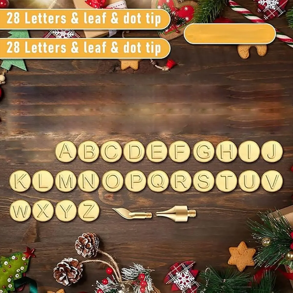 【~ New A25M】DIY Wood Burning Letters Stencils Set Woodworking Electric Carving/Burning Tools Set (28 Piece Set)