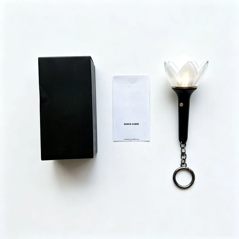 New Kpop Korean Floral Mini Light Stick Keychains Electronic Lights Bag Pendant Keyrings Fans Gifts