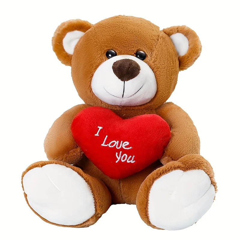 1PC Adorable Cartoon Rose Teddy Bear Doll Pillow - Perfect Plush Toy for Valentine\'s Day & Weddings!Mother\'s Day gift