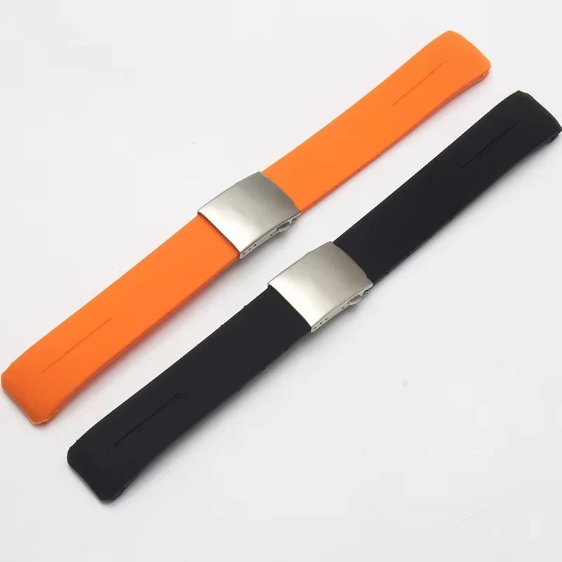 20MM 21MM Black Orange Silicone Rubber Strap FOR Tissot TOUCH COLLECTION EXPERT SOLAR Series T091T013 T081 Men\'s Watch bracelet