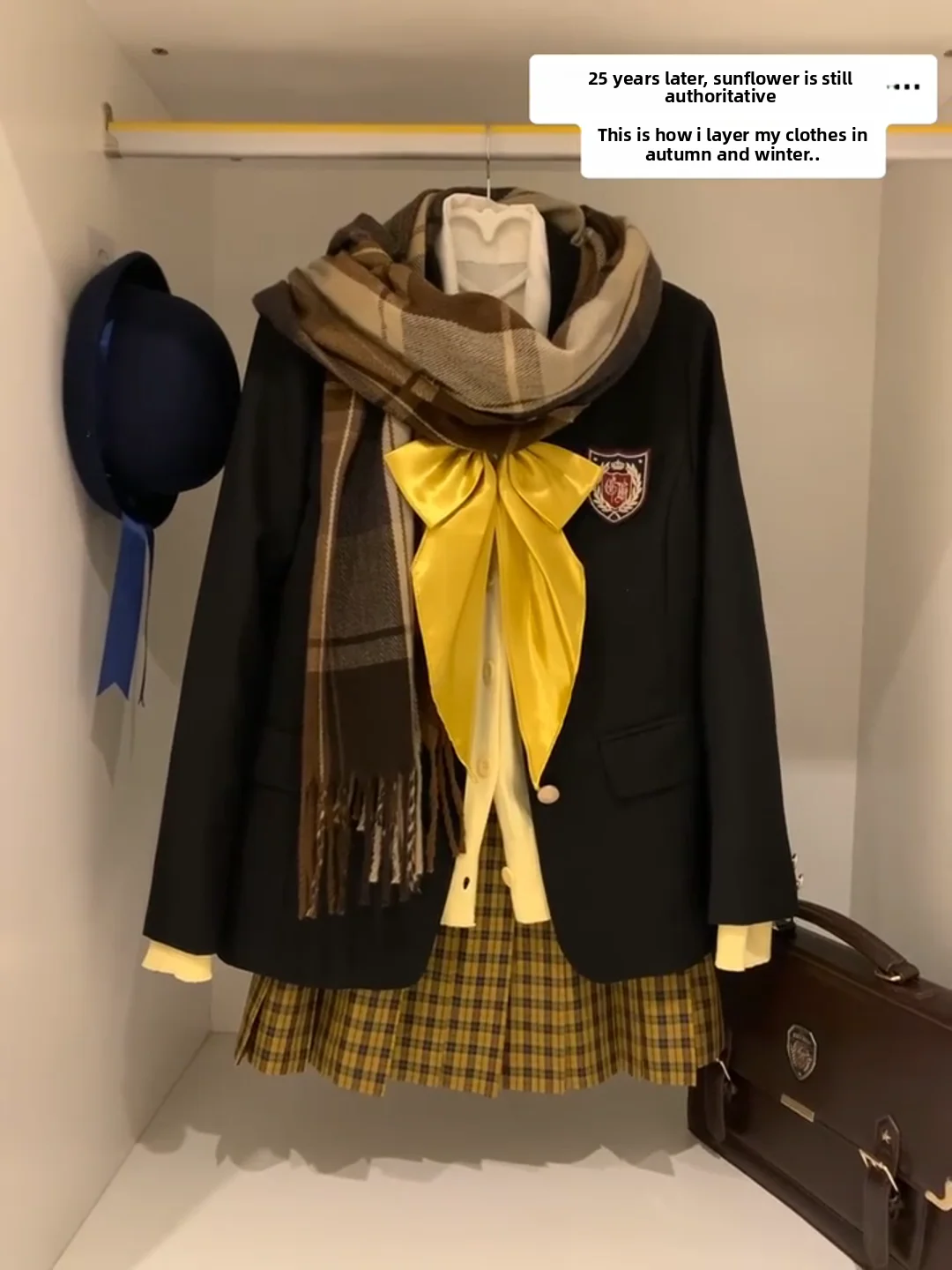 

Black Autumn Winter College Style JK Uniform Set Women's Suit Skirt Jacket Plaid Pleated School Supply Feel Fashion Set