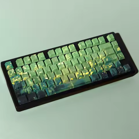 PBT Keycaps Double Print Dye-Sub Cherry Korean German Spanish Russian Custom Green Keycap For Keyboard GameWooting DrunkDeer
