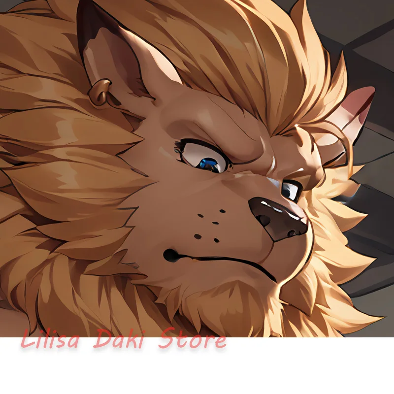 Dakimakura Leomon Lion Body Pillow Cover Double-Sided Print Anime Life-Size Pillowcase Gifts