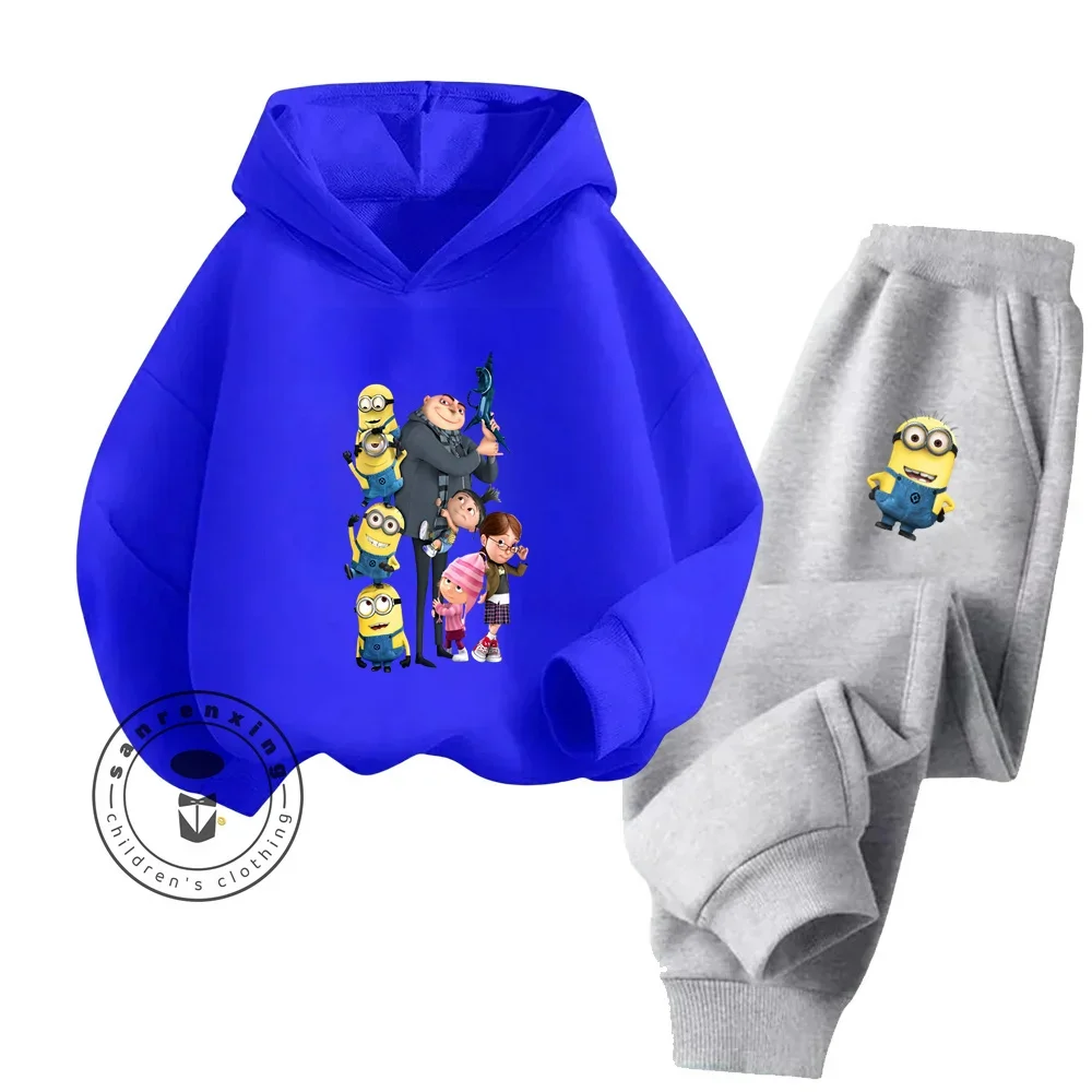 2024 accogliente carino Minions elegante abbigliamento da esterno per ragazzo alla moda ragazza perfetta per l\'autunno e l\'inverno calore felpa in