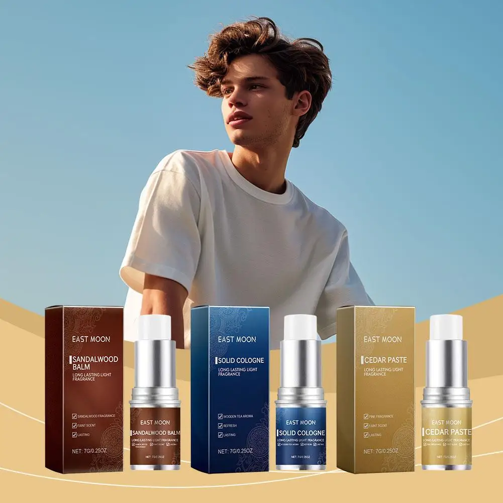 

7g Solid Stick for Men - Fresh Woody Fragrance, Long Lasting Non Greasy Scent, Portable Perfume Balm Stick, Travel Pocket Size