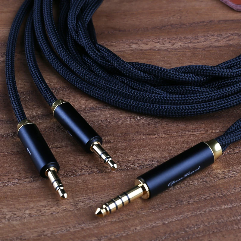 OPENHEART GoldenRing V2 OCC 헤드폰 케이블 1 ~ 2 잭 듀얼 3.5mm 4.4mm 밸런스드 케이블 PP 원사 실버 도금 OCC 업그레이드 케이블