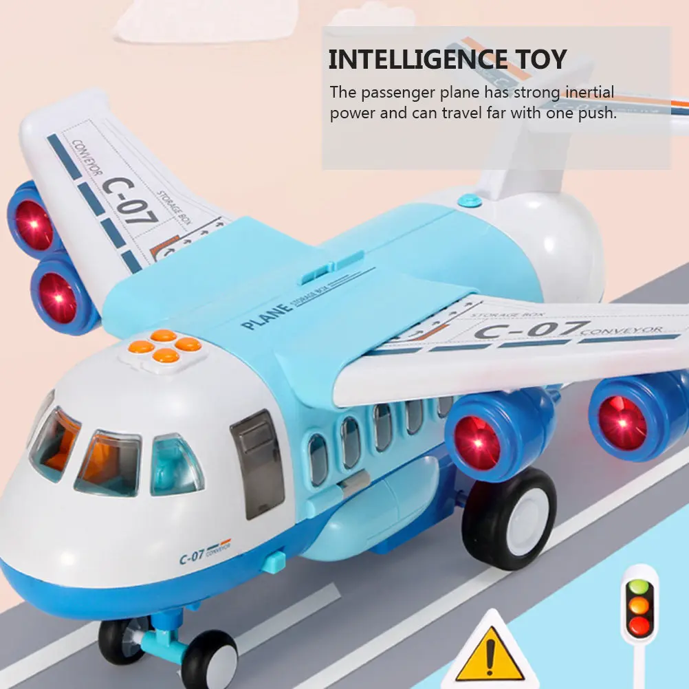 

Набор: Музыкальная развивающая игрушка-самолет для пассажиров, пластиковая модель самолета со светом, развивающая интеллект, подарок