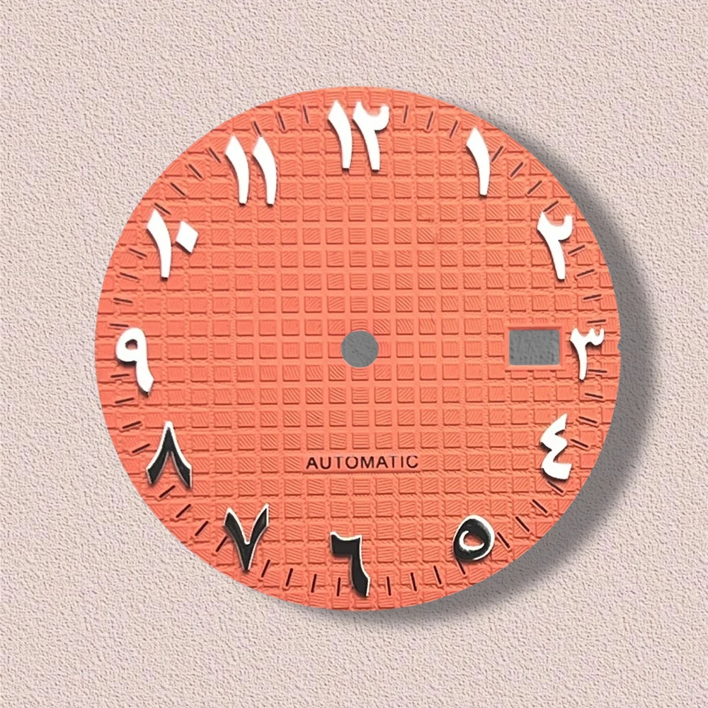 31,8 mm S-Logo-Zifferblatt aus arabischer Eiche, passend für NH35-Automatikwerk, kein leuchtendes, hochwertiges Uhrenmodifikationszubehör