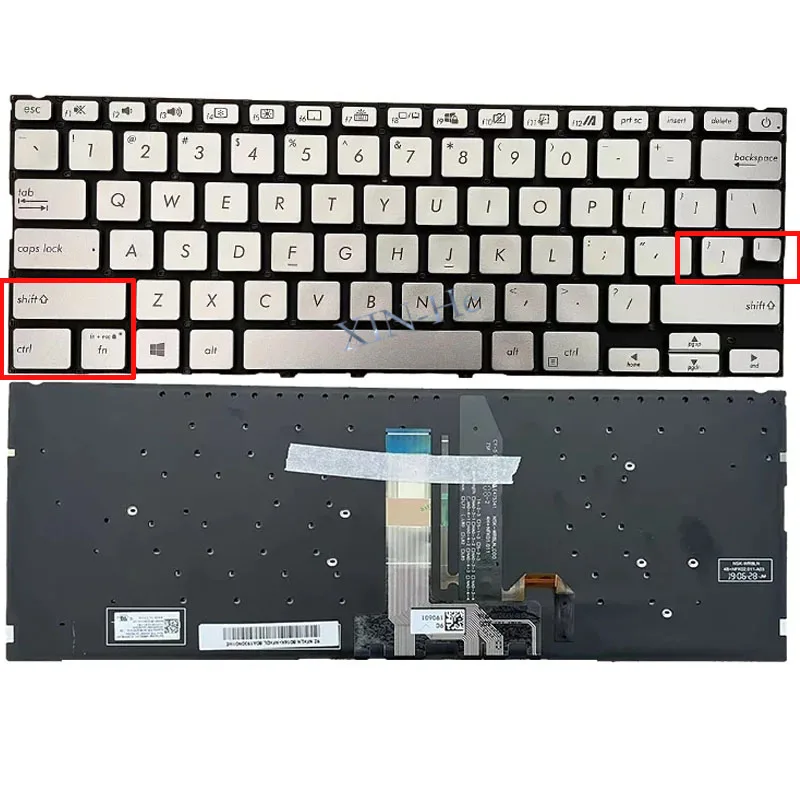 

US Backilt Laptop Keyboard for ASUS X432 UX432 S432 X432 K432 V432 K432FL Silver Keyboard